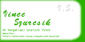 vince szurcsik business card